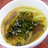 煮干しでしっかりダシ☆　「ナスの韓国風スープ」
